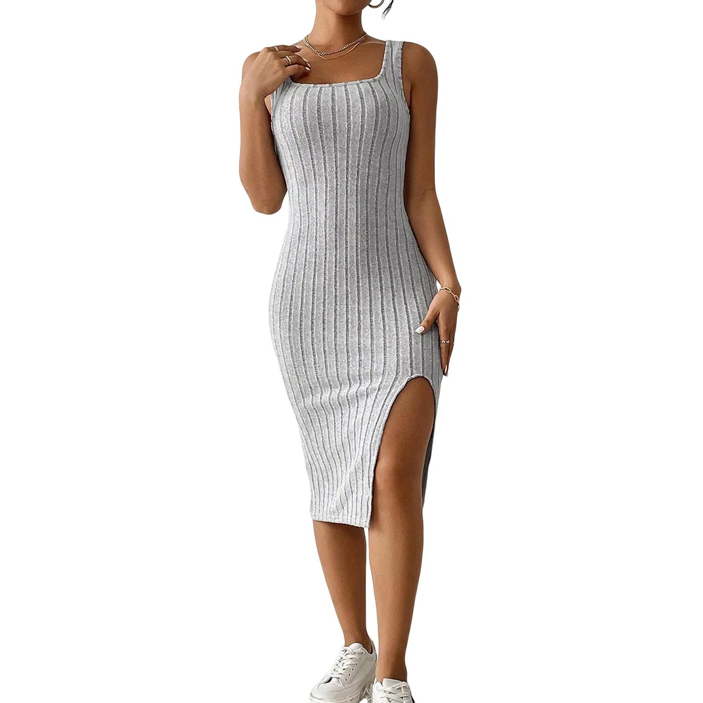Knitted Slit Dress