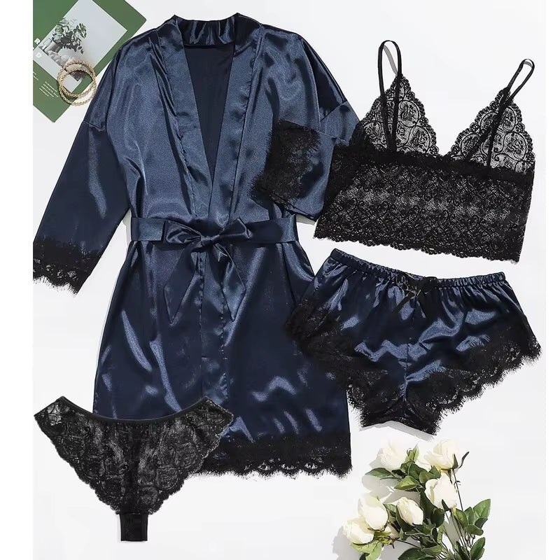 4-Pcs Lace Lingerie