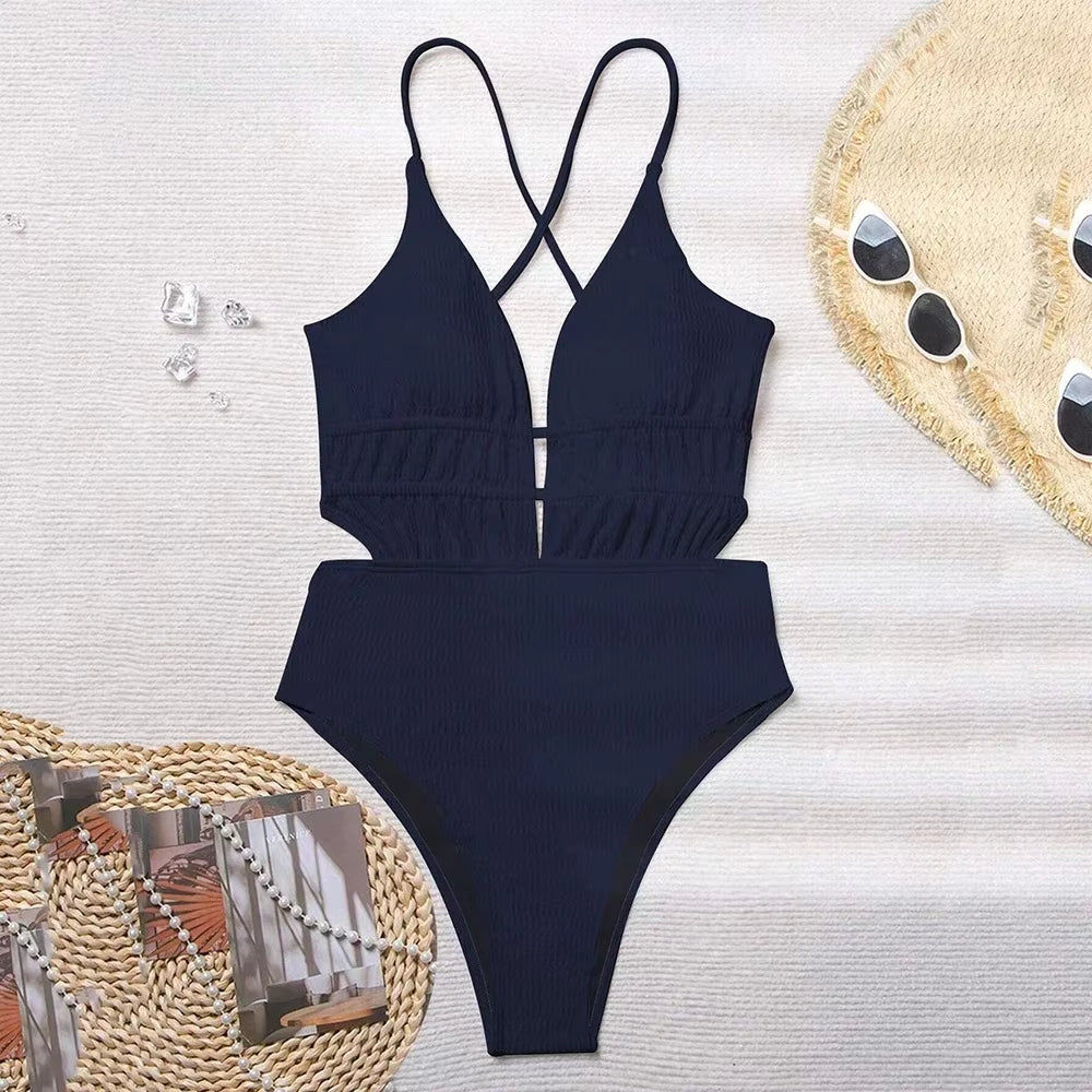 Ribbed Backless Swimsuits