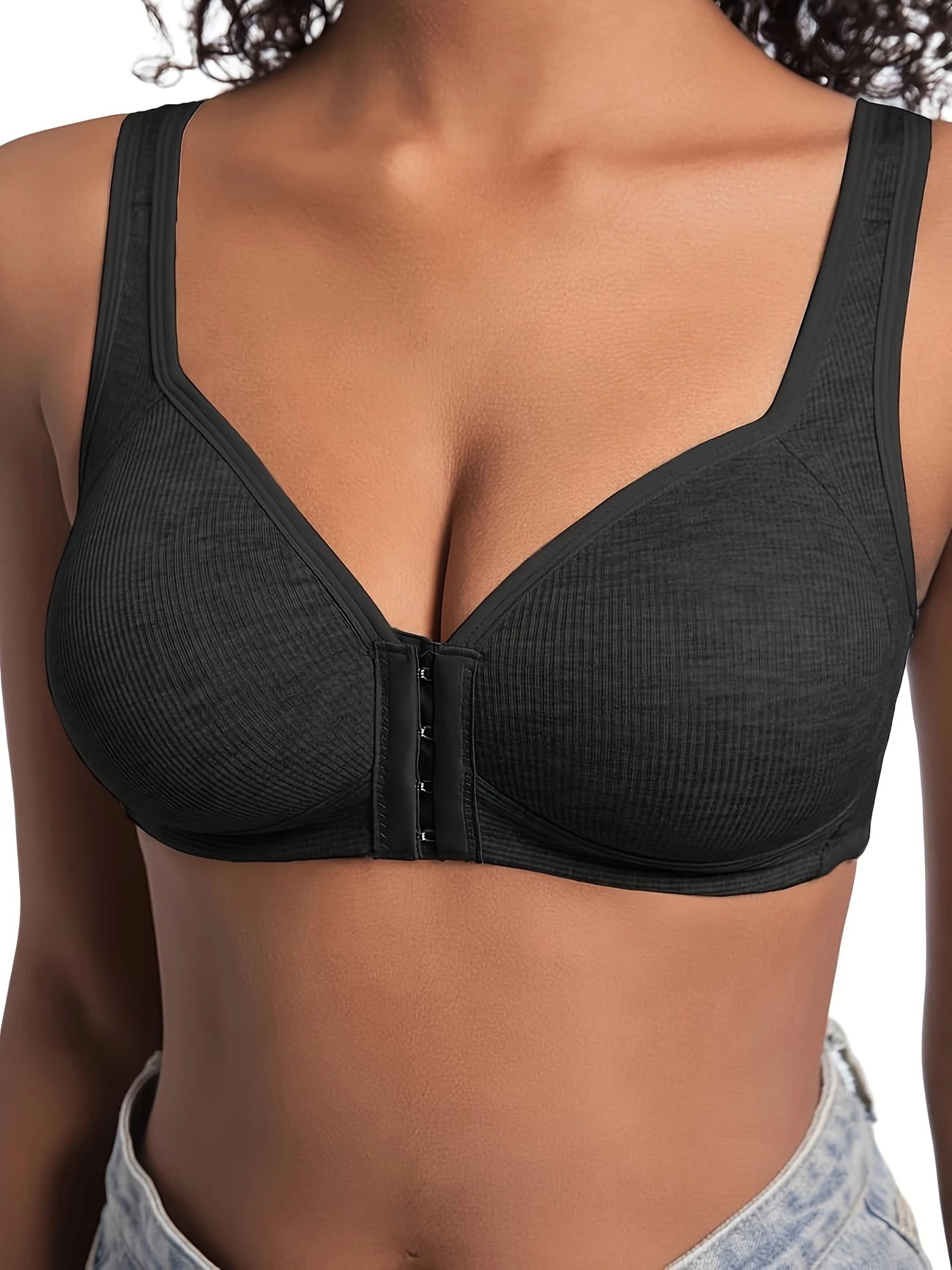 Women’s 3PCS Front Clasp Bras – No Underwire, Gathered Fit