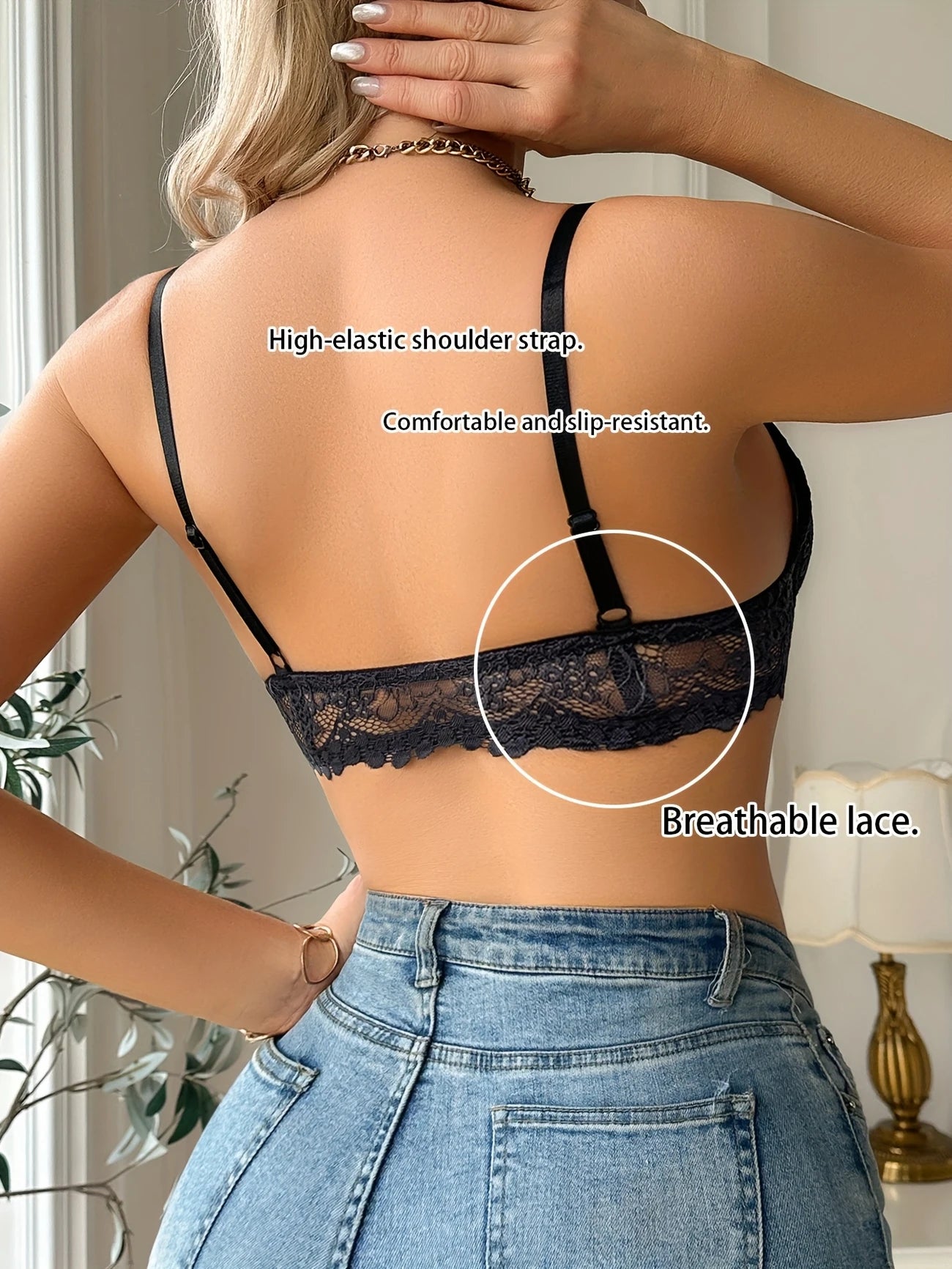 Black Lace Underwire Bra – No Padding