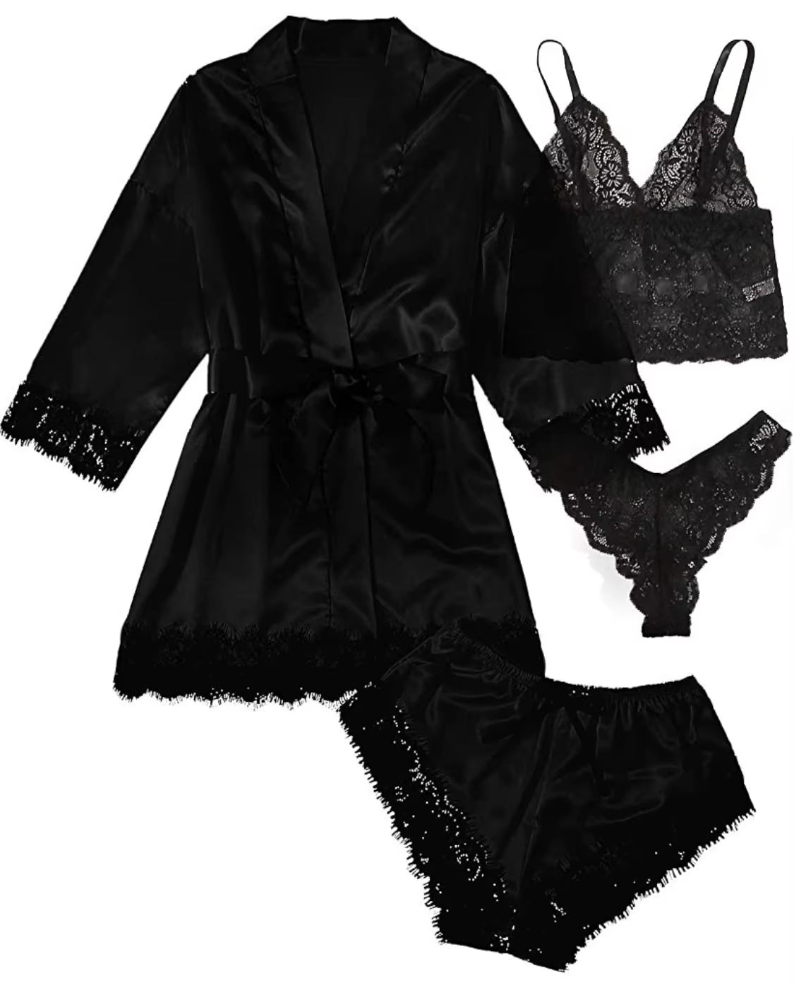 4-Pcs Lace Lingerie