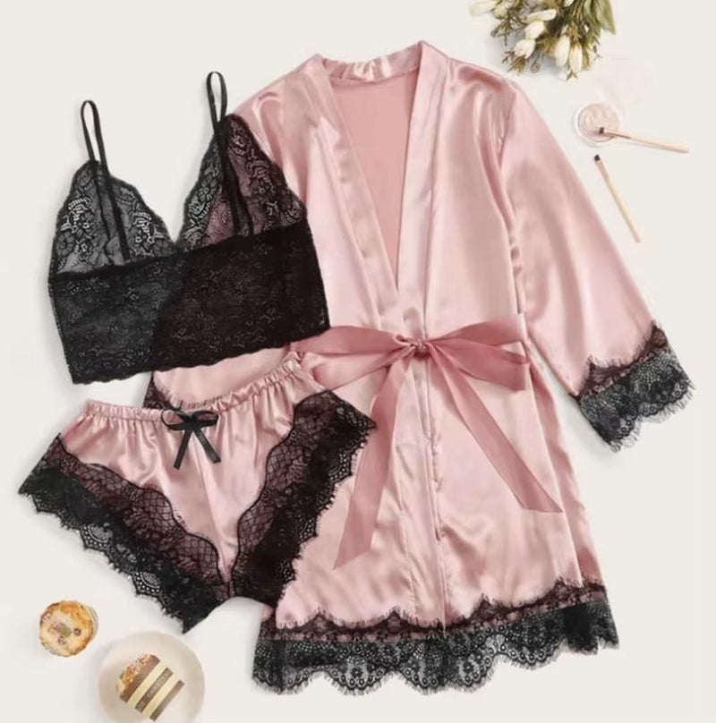 4-Pcs Lace Lingerie