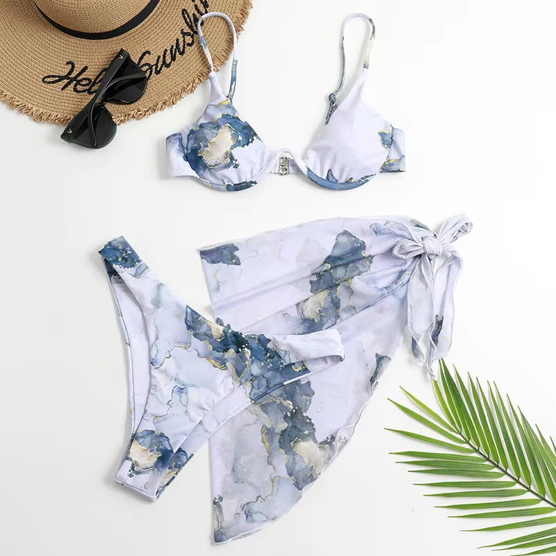 Marble Print Bikini