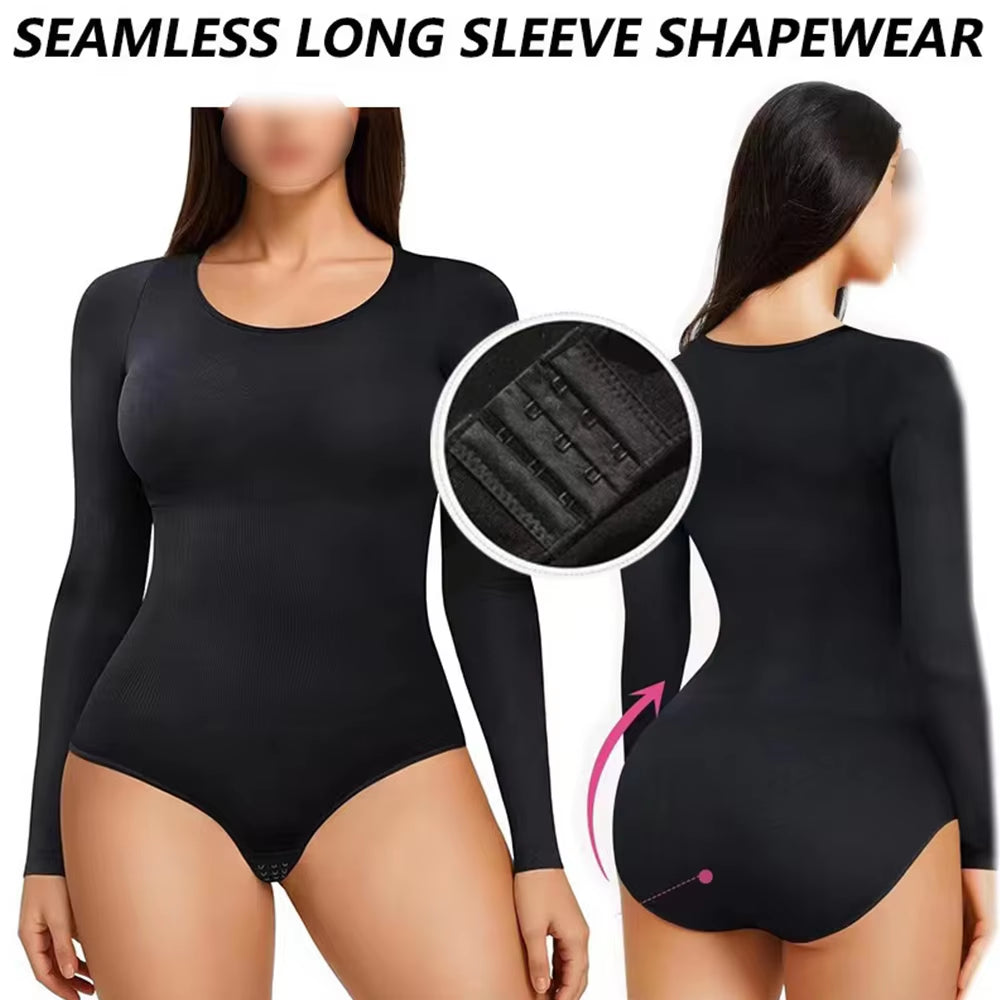 Women's Long Sleeve Tummy Control Bodysuit Shapewear