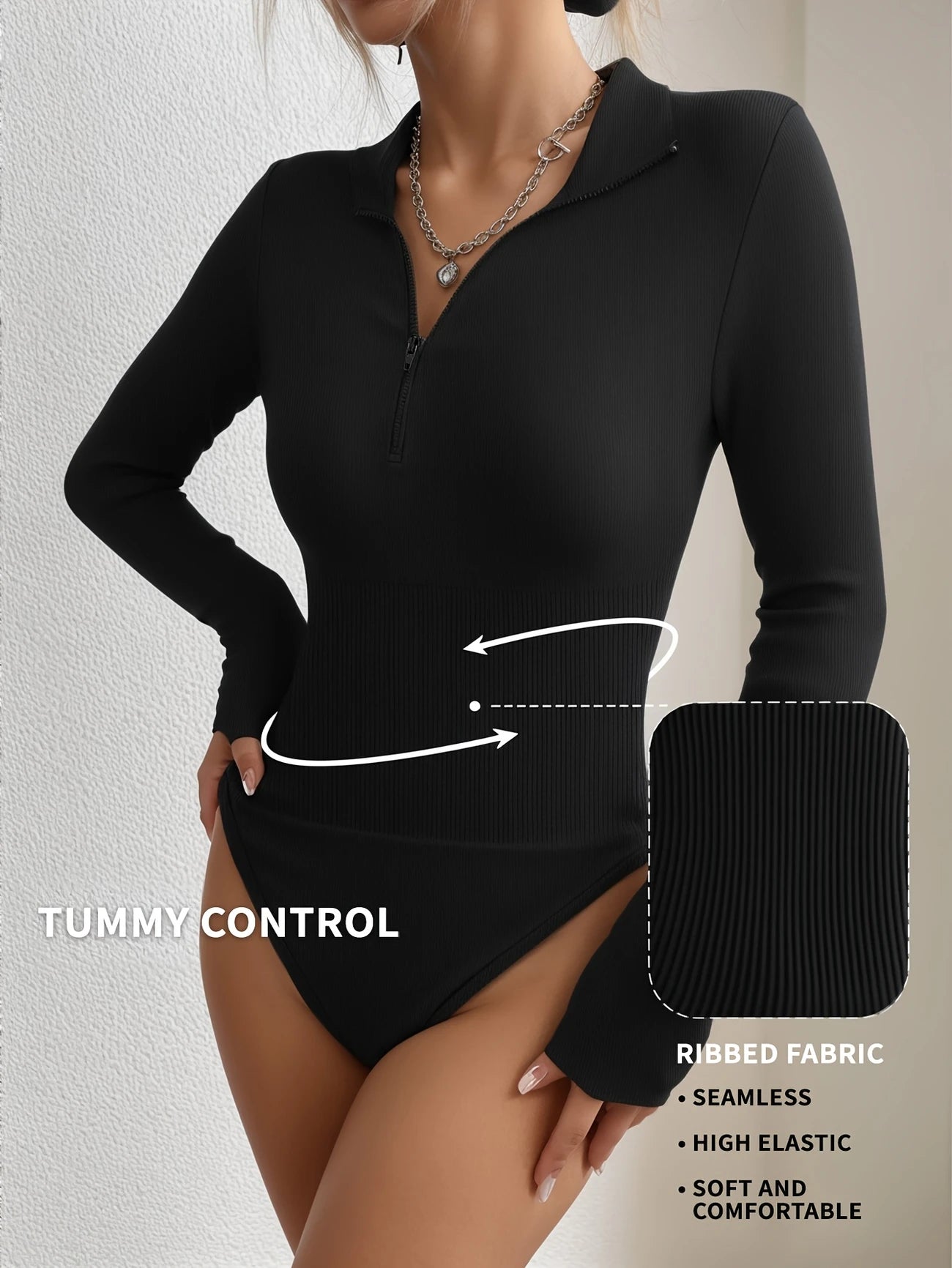 Elegant Compression Bodysuit – Long Sleeve