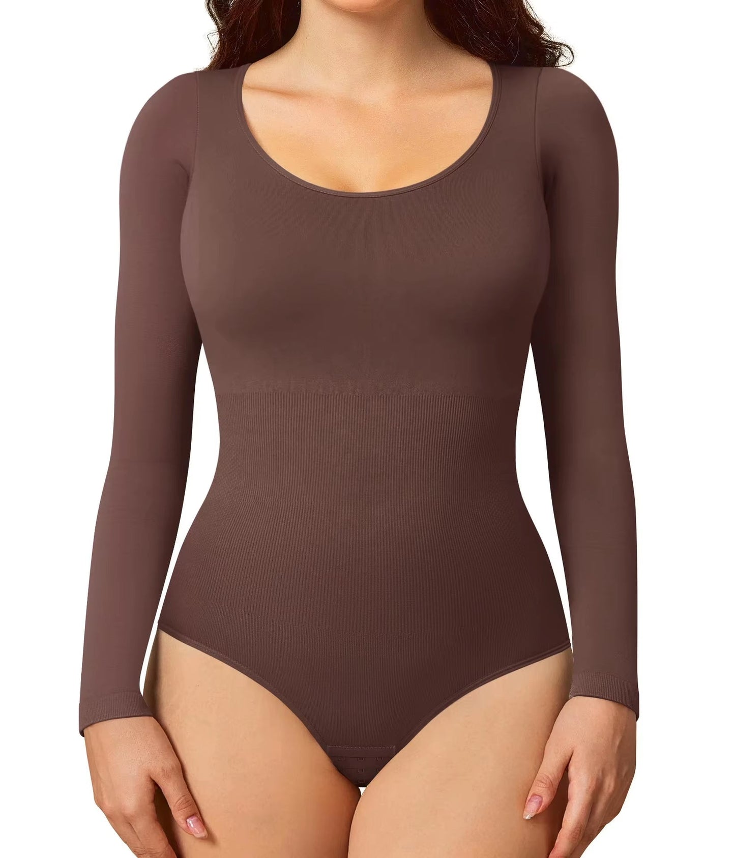 Women's Long Sleeve Tummy Control Bodysuit Shapewear