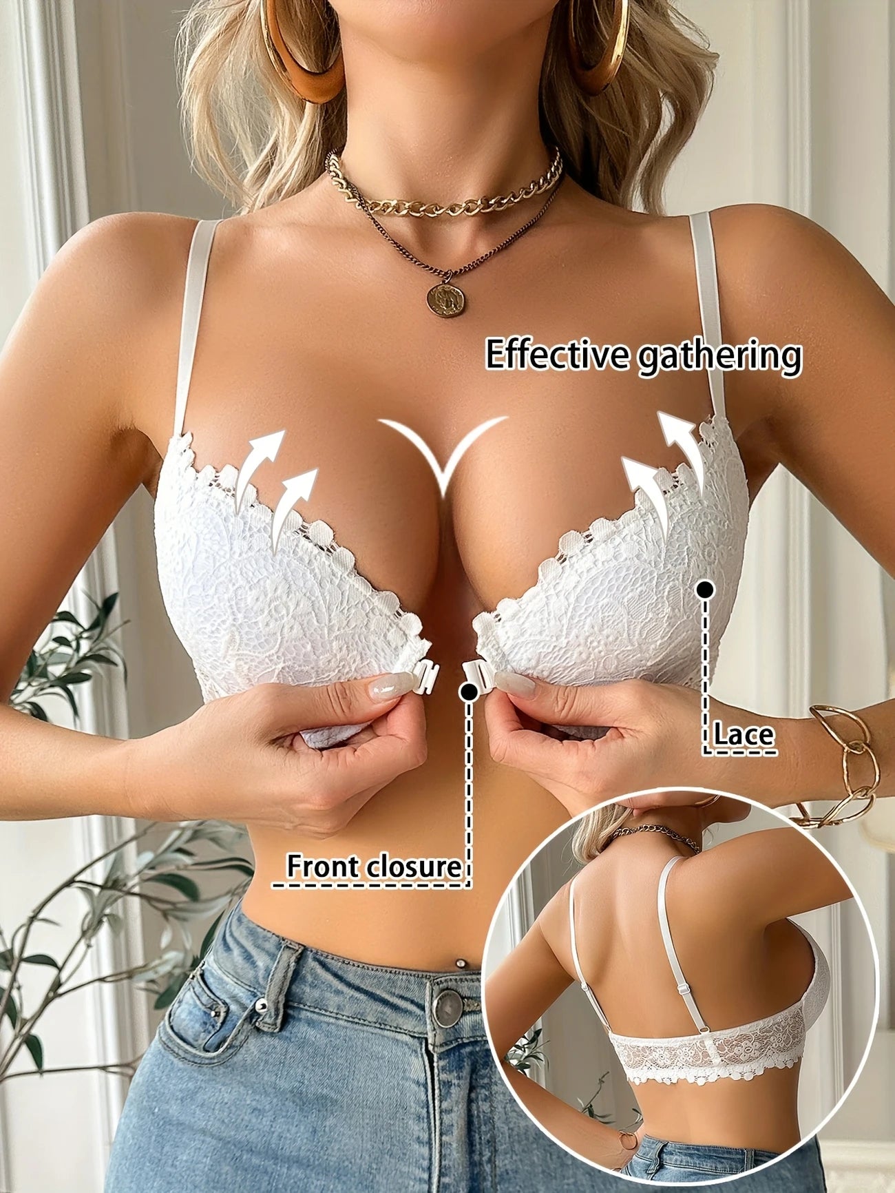 Black Lace Underwire Bra – No Padding