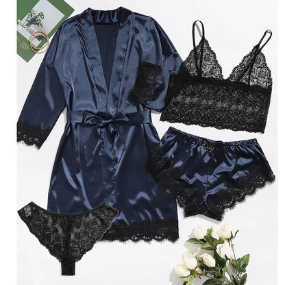 4-Pcs Lace Lingerie
