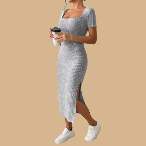 Knitted Slit Dress