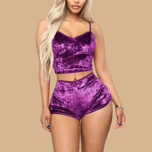 2-pc Velvet Sleepwear