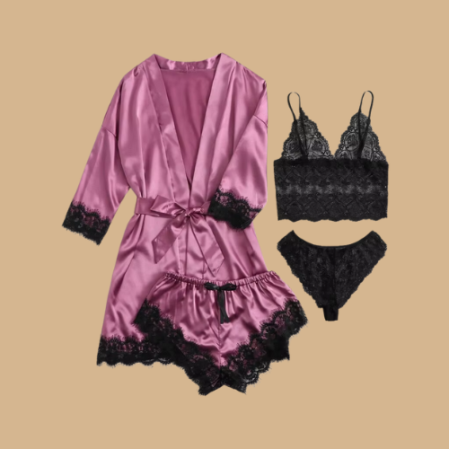 4-Pcs Lace Lingerie