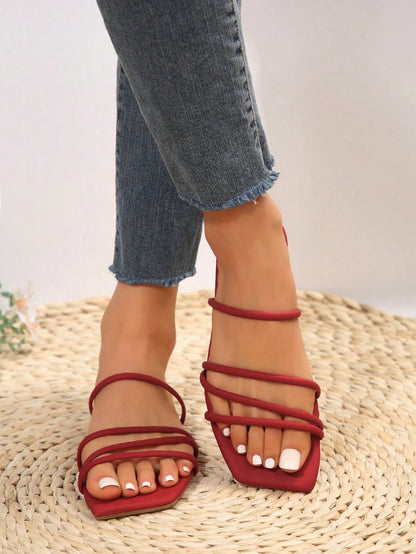 Square-Toe Flat Sandals