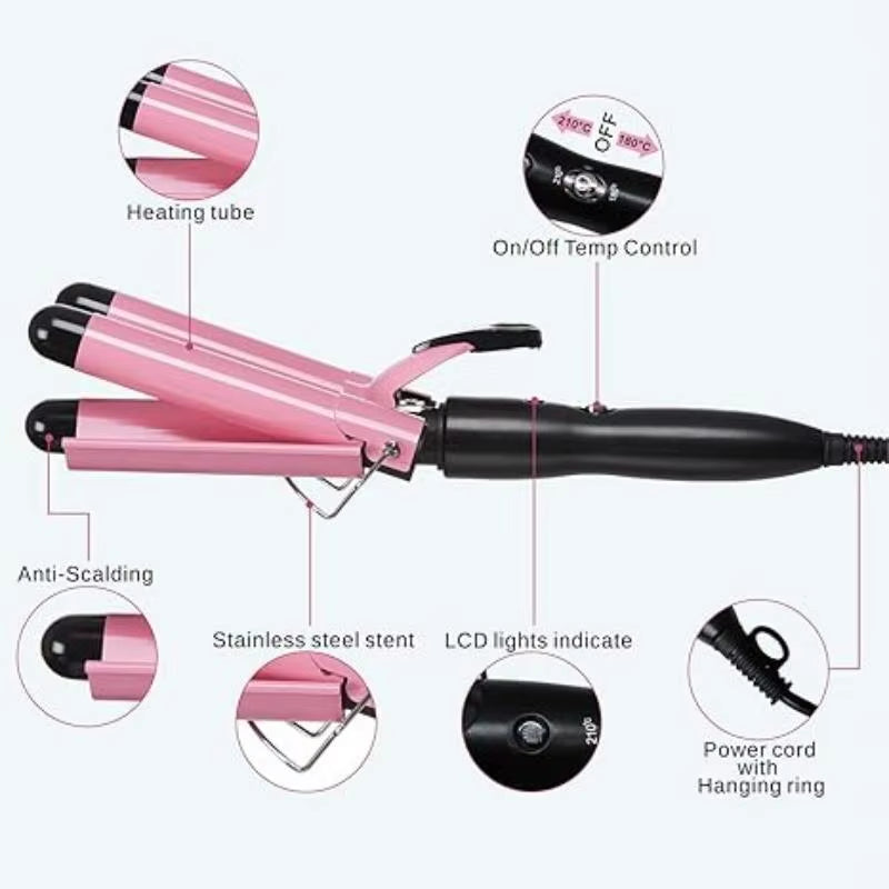 Hair Curling Iron Ceramic Professional Triple Barrel Hair Curler Egg Roll Hair Styling Tools Hair Styler Wand Curler Irons