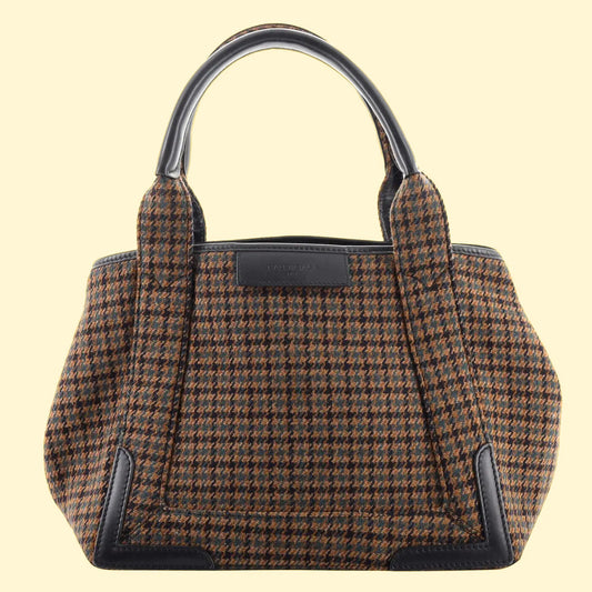 Balenciaga Navy Cabas Wool Tote