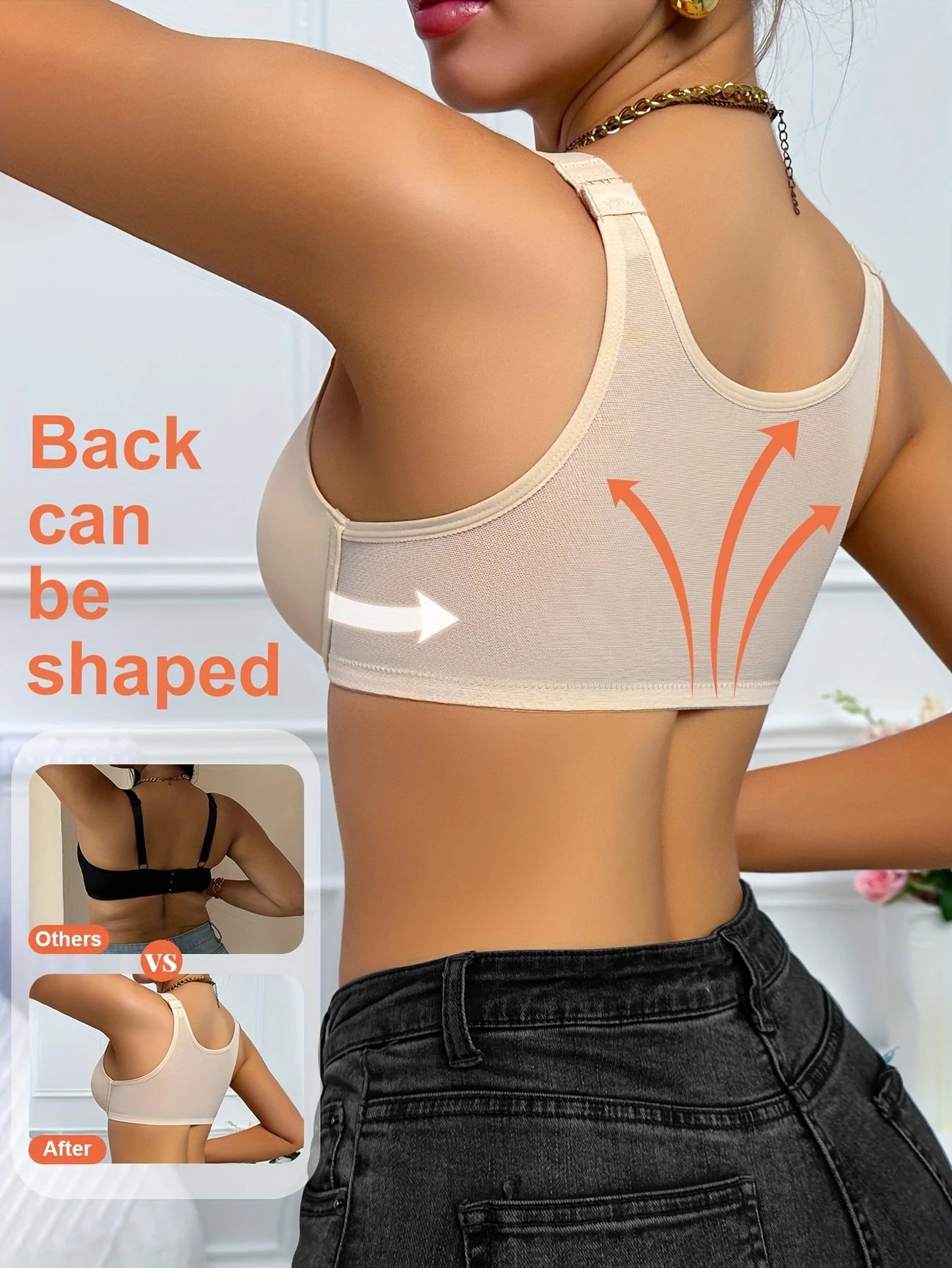 Seamless Support Bra – Front Closure for Women
