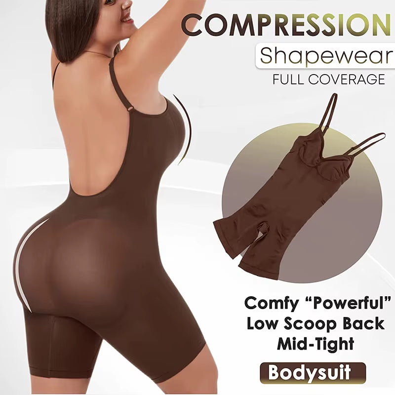 Women Backless Tummy Control Seamless Bodysuit Shapewear