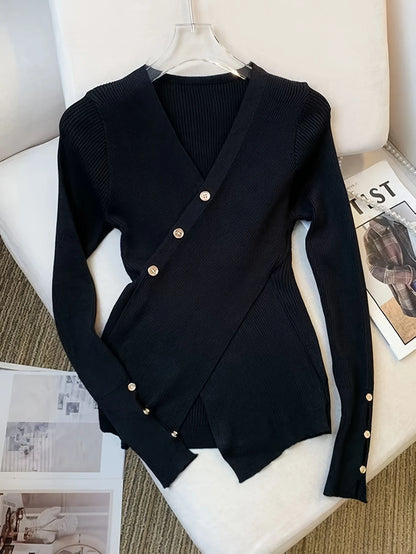 Long Sleeve Wrap Sweater – Cozy & Stylish