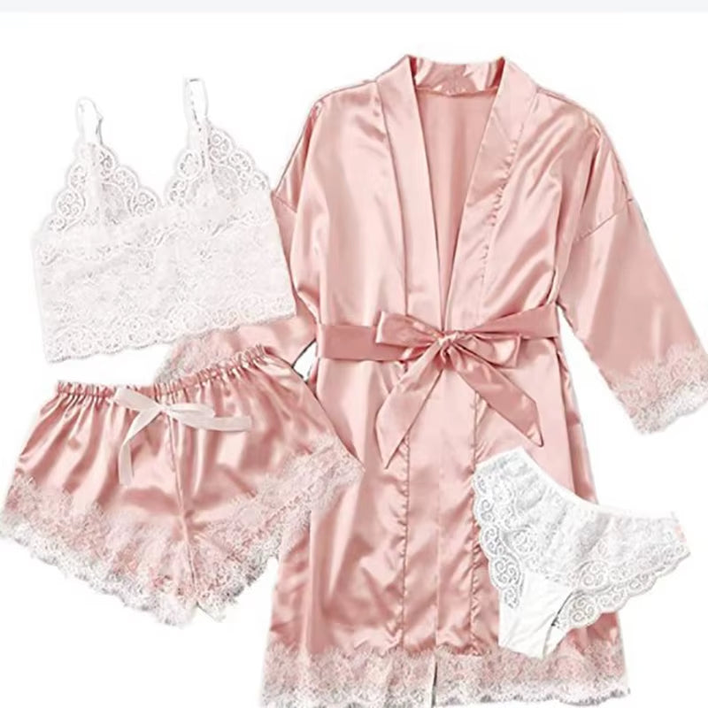 4-Pcs Lace Lingerie