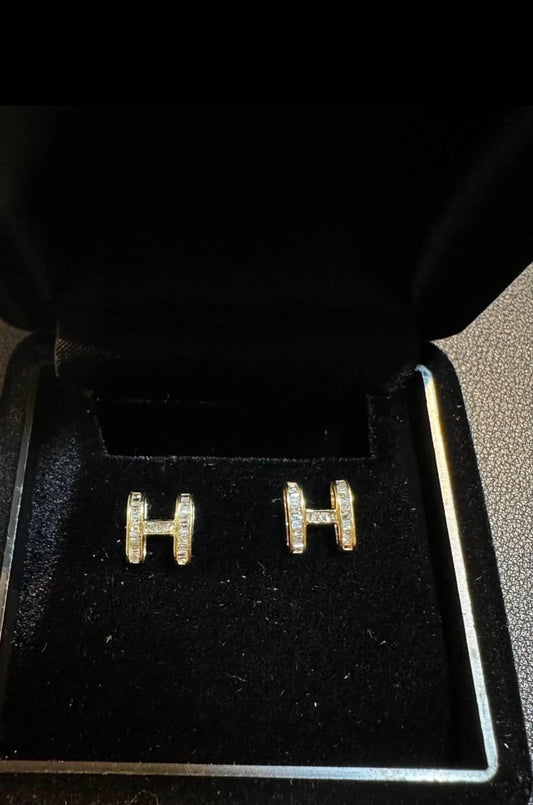 18K gold with diamonds earrings