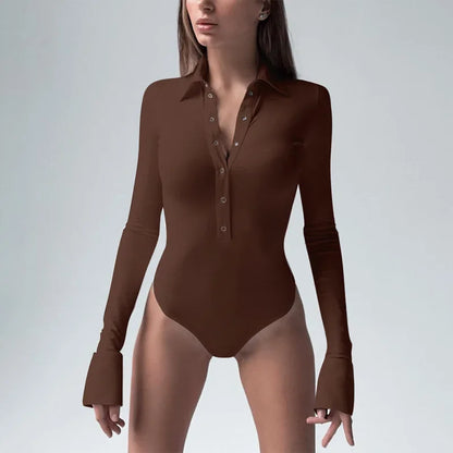 Elegant V-Neck Body Shaper– Button Closure