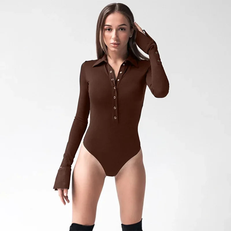 Elegant V-Neck Body Shaper– Button Closure