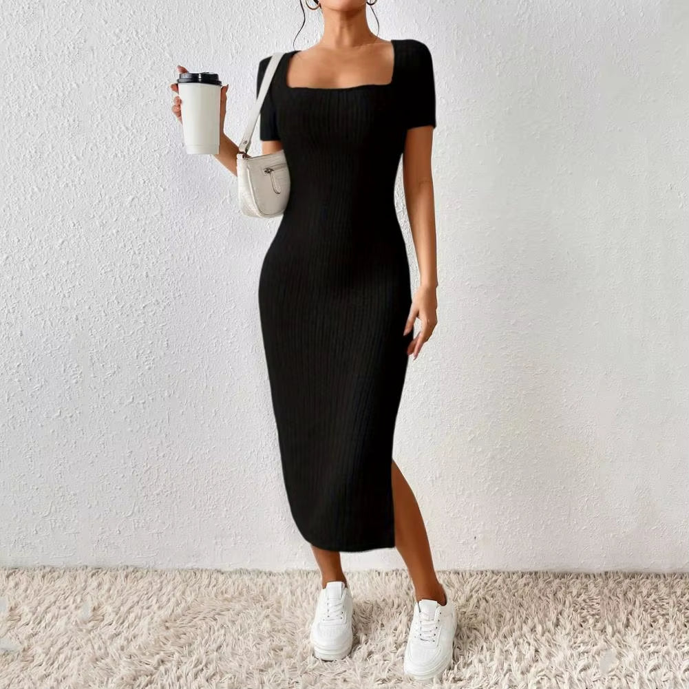 Knitted Slit Dress