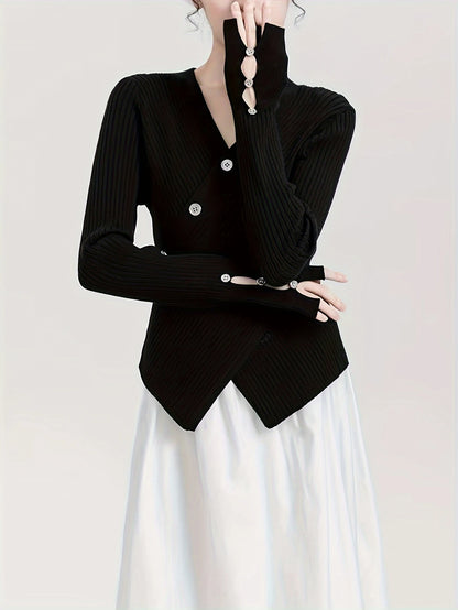 Long Sleeve Wrap Sweater – Cozy & Stylish