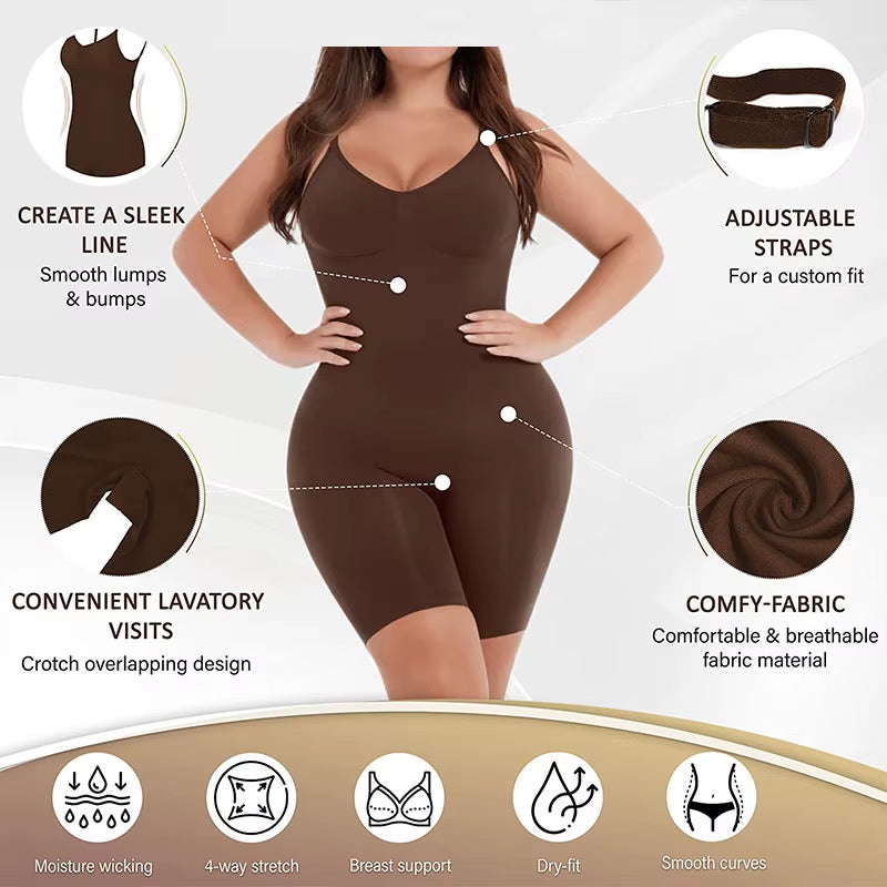 Women Backless Tummy Control Seamless Bodysuit Shapewear