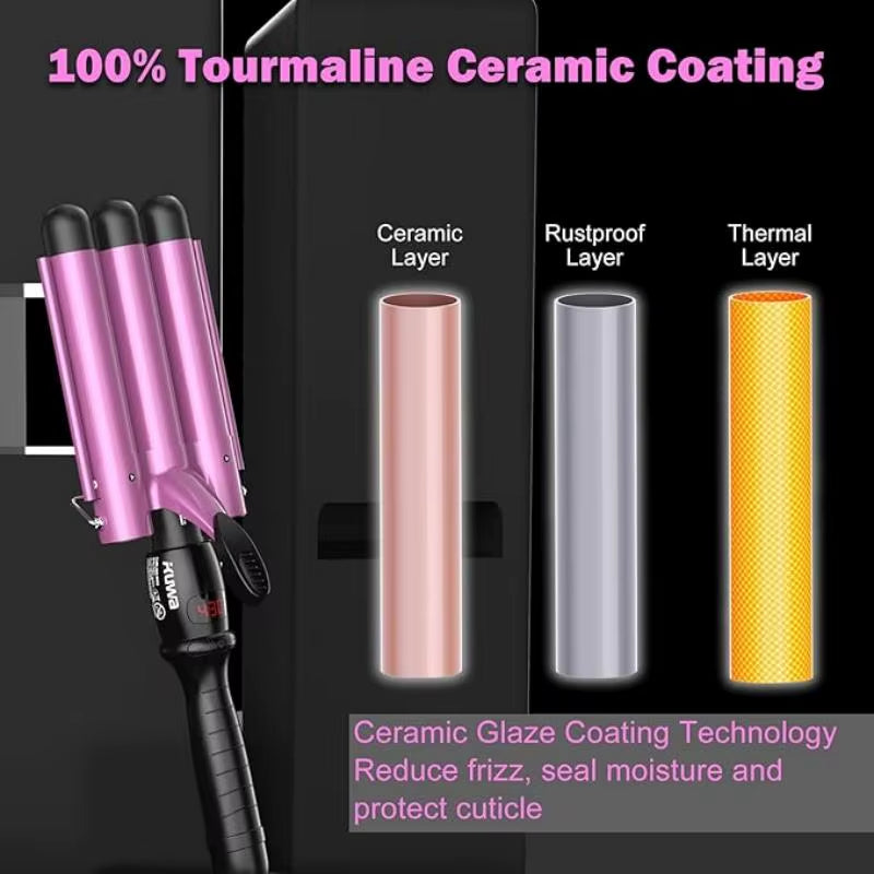 Hair Curling Iron Ceramic Professional Triple Barrel Hair Curler Egg Roll Hair Styling Tools Hair Styler Wand Curler Irons