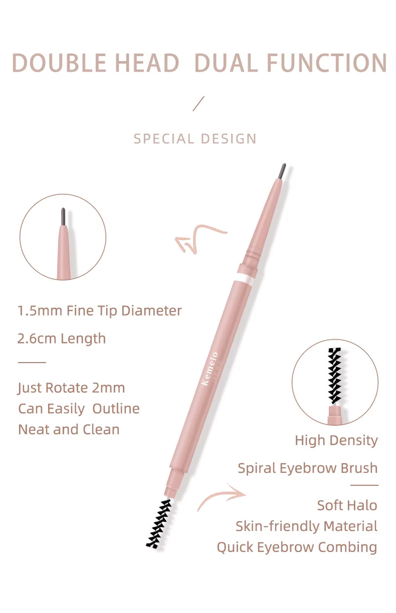 1.5Mm Ultra Fine Double-Ended Eyebrow Pencil () Waterproof Sweat-Proof Long Lasting Professional Eye Makeup for Women