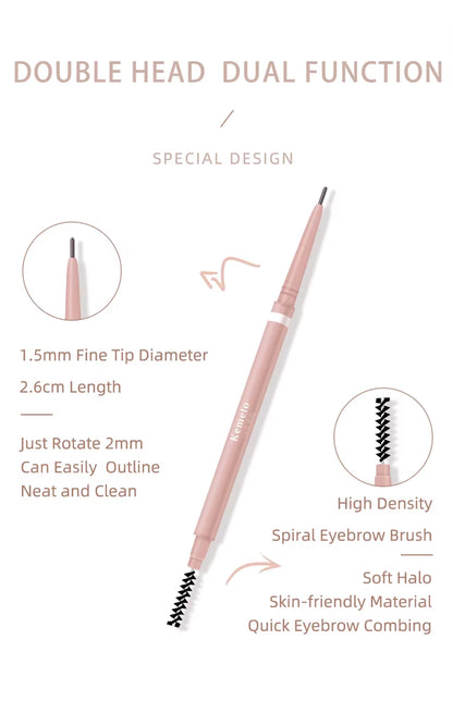 1.5Mm Ultra Fine Double-Ended Eyebrow Pencil () Waterproof Sweat-Proof Long Lasting Professional Eye Makeup for Women
