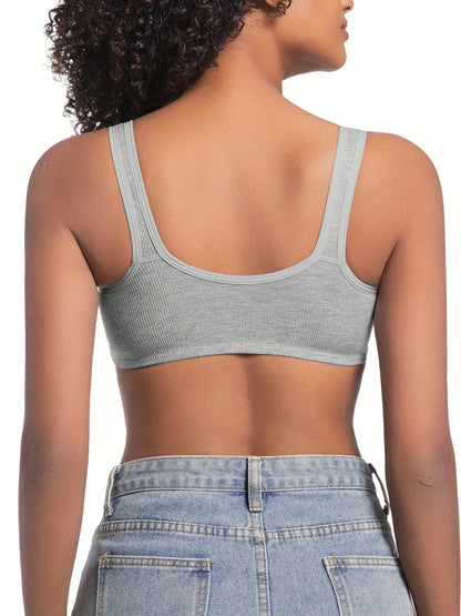 Women’s 3PCS Front Clasp Bras – No Underwire, Gathered Fit