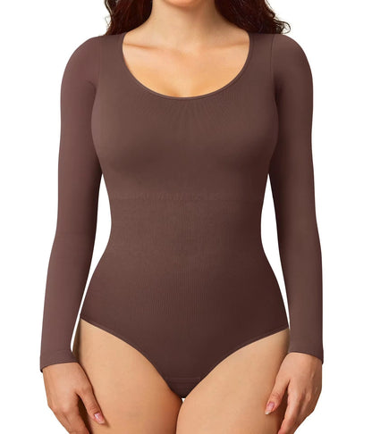 Women's Long Sleeve Tummy Control Bodysuit Shapewear